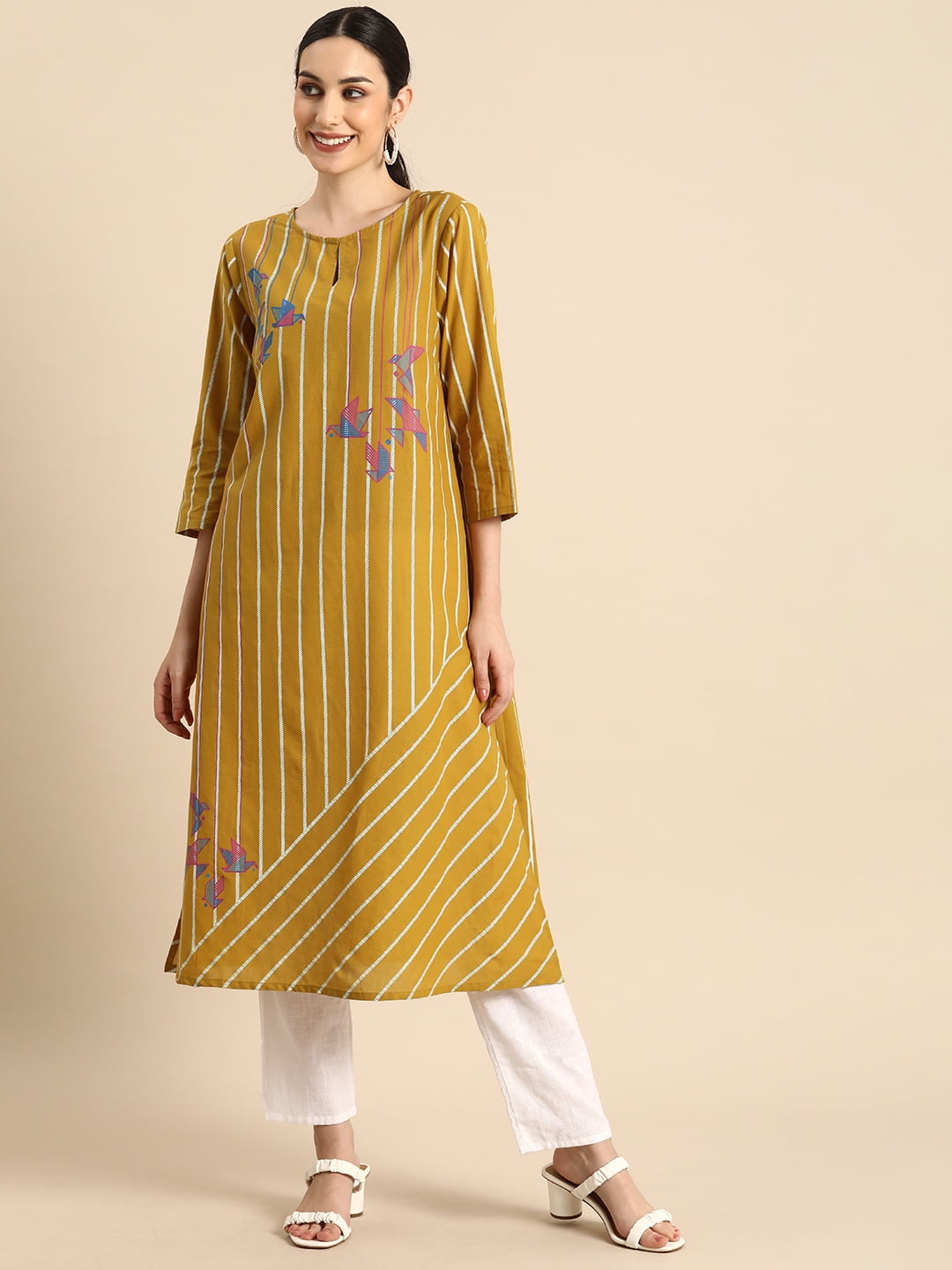 Premium stylish cotton printed kurti - JIVORA - 4265491
